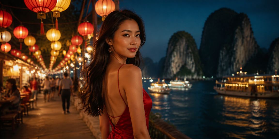 Không khí đặt cược và theo dõi giải thưởng tại chợ đêm Hạ Long đông vui